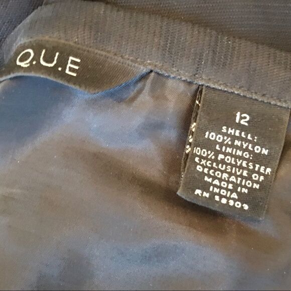 Black embellished skirt w sequin & feather detail - Picture 8 of 9